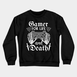 Gamer for Life and Death Skeleton Cool Vintage Video Games Crewneck Sweatshirt